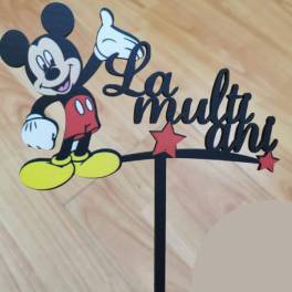 Topper Tort La Multi Ani-Mickey Mouse, MDF - Anyta Cooking