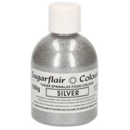 Zahar Fin Sclipicios - 100 GR- SILVER / Argintiu - Sugarflair