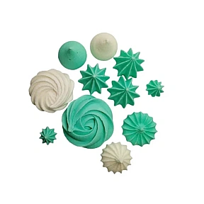 Set decor comestibil - „Mini-bezele asortate alb si verde” - 11 buc - Anyta Cooking
