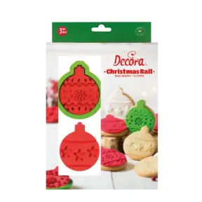 Set 3 decupatoare din plastic, Globuri de Craciun - Decora