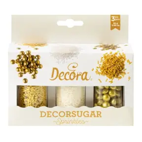 Set Perlute / Decoruri - Auriu si Alb - 85g - Decora