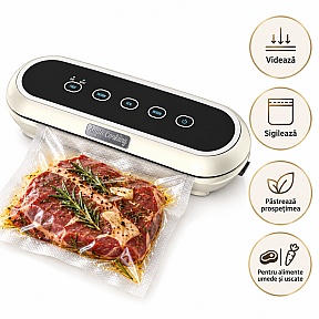 Aparat de Vidat Alimente Retro Crem, Sigilare Dublă, 3 Moduri – Anyta Cooking