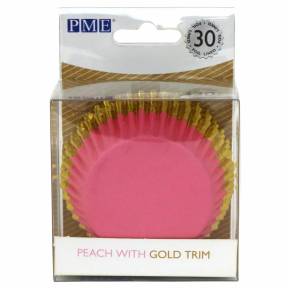 Set 30buc Forme de copt briose- piersică cu garnitură aurie PME