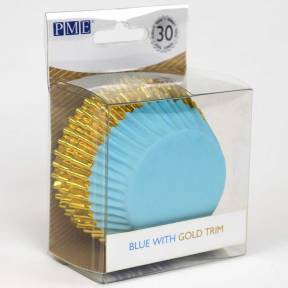 Set 30 buc Forme de copt briose - albastru si auriu PME