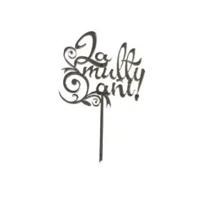 Topper Tort, La multi ani cu model, argintiu, acril - Anyta Cooking