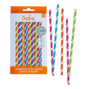 Betisoare tip pai din hartie Multicolor, 80 bucati - Decora - Anyta Cooking