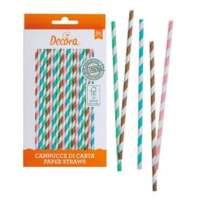 Betisoare / pai din hartie Multicolor, 80 bucati - Decora - Anyta Cooking