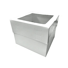 Cutie alba reglabila pentru tort cu fereastra 25×25× 20 - 30 cm - Anyta Cooking