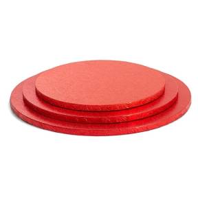 Caker Drum rotund-Roșu-Ø 25- 1.2 cm grosime -Decora