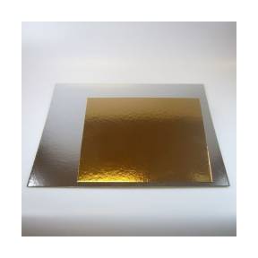 Cartoane Patrate pentru Tort Argintiu/Auriu – 25CM - FunCakes