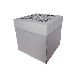 Cutie tort ALBA cu capac dantelat  - 30x30x30 cm - Anyta Cooking