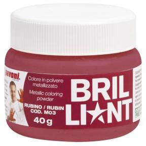 Colorant Alimentar Pudra efect perlat și strălucitor , Rubin , 40 gr - Pavoni (L)