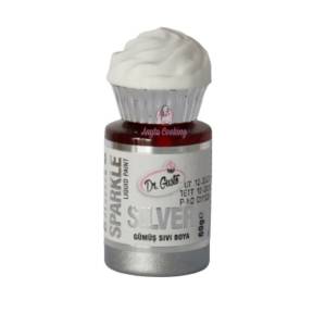 Colorant Lichid Metalizat Sparkle - Argintiu / Silver - 60 gr - Dr Gusto - Anyta Cooking	