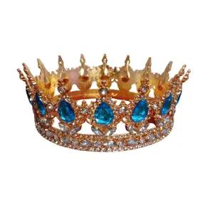 Coronita pentru tort aurie cu pietricele turcoaz - Anyta Cooking