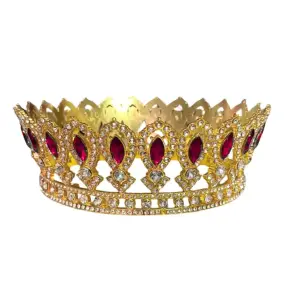 Coronita pentru tort aurie cu pietricele rosii - Anyta Cooking