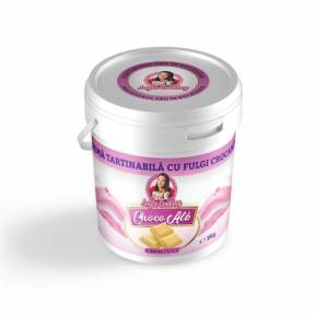 Cremă tartinabilă cu fulgi crocanti – CHOCO ALB – 1 kg – Anyta Cooking