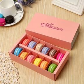 Cutie pentru 12 Macarons-Roz-20x11x5 cm-Anyta Cooking