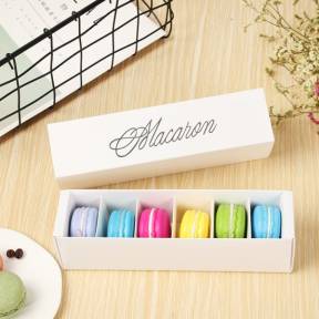 Cutie pentru 6 Macarons-Alb- 20.5x5.2x5 cm-Anyta Cooking