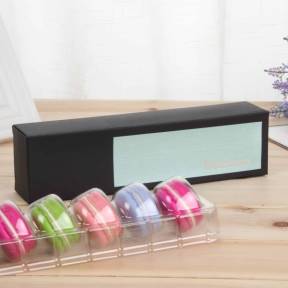 Cutie pentru  6 Macarons + PVC -Albastru-23x6x4.5 cm-Anyta Cooking