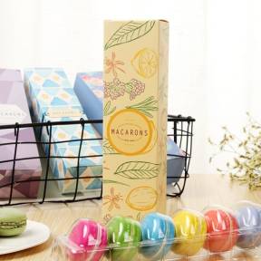 Cutie pentru 6 Macarons + PVC -Culoarea Lamaie - 23x6x4.5 cm-Anyta Cooking - Anyta Cooking
