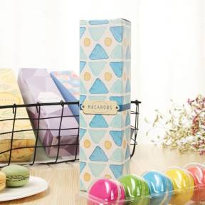 Cutie pentru  6 Macarons + PVC -Ice Blue-23x6x4.5 cm-Anyta Cooking