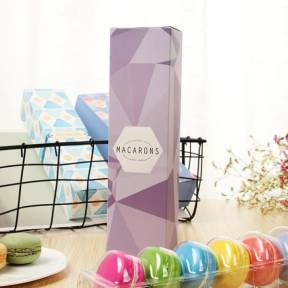 Cutie pentru  6 Macarons + PVC -Light Purple-23x6x4.5 cm-Anyta Cooking