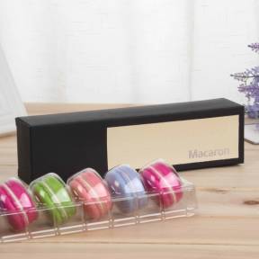 Cutie pentru  6 Macarons + PVC -Maro Deschis-23x6x4.5 cm-Anyta Cooking