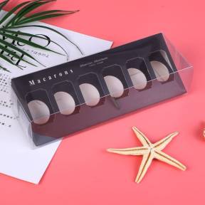 Cutie pentru 6 Macarons+ PVC -Negru- 23x9,8 cm-Anyta Cooking - Anyta Cooking