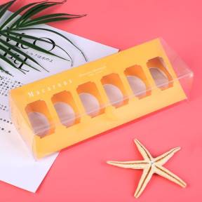 Cutie pentru 6 Macarons+ PVC -Portocaliu- 23x9,8 cm-Anyta Cooking - Anyta Cooking