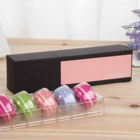 Cutie pentru 6 Macarons + PVC -Roz-23x6x4.5 cm-Anyta Cooking - Anyta Cooking