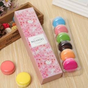 Cutie pentru  6 Macarons + PVC -Sakura-23x6x4.5 cm-Anyta Cooking