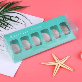 Cutie pentru 6 Macarons+ PVC -Verde- 23x9,8 cm-Anyta Cooking - Anyta Cooking