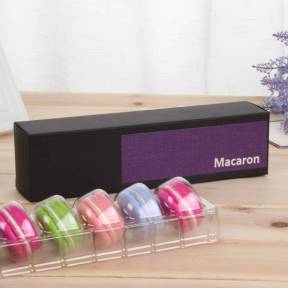Cutie pentru 6 Macarons + PVC -Violet-23x6x4.5 cm-Anyta Cooking - Anyta Cooking