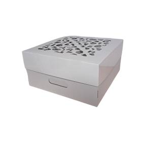 Cutie tort ALBA cu capac dantelat - 30x30x20 cm - Anyta Cooking