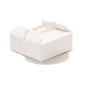 Cutie tort carton cu mâner 26X26X10H CM + Disc Carton Rotund ØCM25 - Decora - Anyta Cooking
