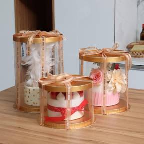 Cutii Torturi transparente Rotunde - Auriu -Anyta Cooking