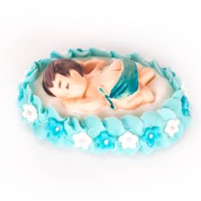 Decor comestibil - „Bebelus în pătuț albastru" - Anyta Cooking