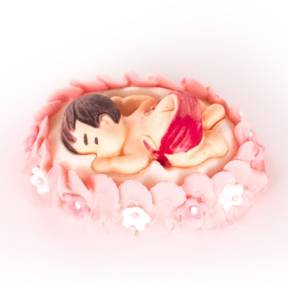 Decor comestibil - "Bebelus în pătuț roz" - Anyta Cooking