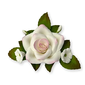 Decor comestibil - "Buchet trandafiri albi cu roz Nr.4" - 1 buc - Anyta Cooking