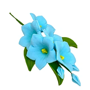 Decor comestibil - „Floare de padure albastra cu frunze” - 1 buc - Anyta Cooking