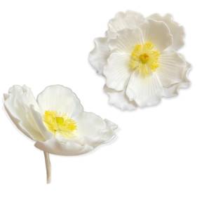   Decor comestibil -  "Mac alb cu stamine galbene" - Anyta Cooking 