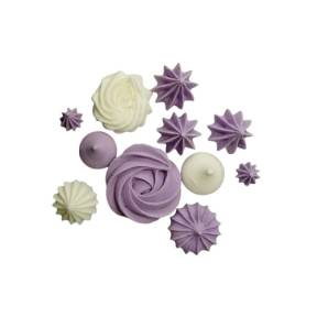  Decor comestibil - „Mini bezele asortate lavandă-alb” - Anyta Cooking 