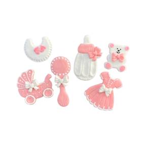 Decor comestibil -  Set nou nascut roz  - Anyta Cooking