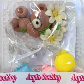 Decor comestibil - "Ursuleț cu baloane" - Anyta Cooking