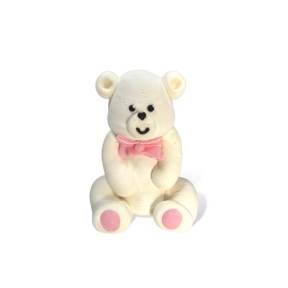 Decor comestibil -  Ursuleț cu fundiță roz  - Anyta Cooking