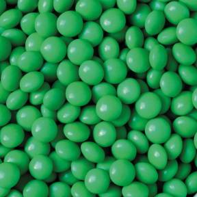 Decor din ciocolata cu lapte - VERDE - 80 g - ⌀ 10 mm - Decora