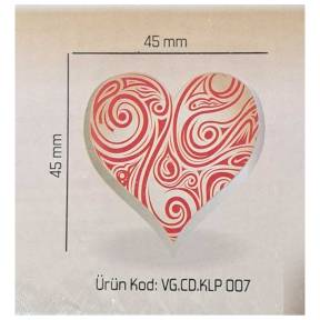 Set 288 pentru decor ciocolata ALB - Inima cu linii rosii - Dr Gusto