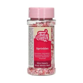 Decor din zahar- MINI HEARTS PINK/WHITE/RED 60 G - Funcakes - Anyta Cooking