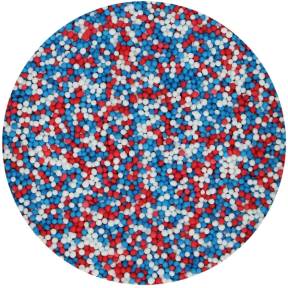 Decor din zahar – Nonpareils Red-White-Blue – 80 Gr – Funcakes - Anyta Cooking