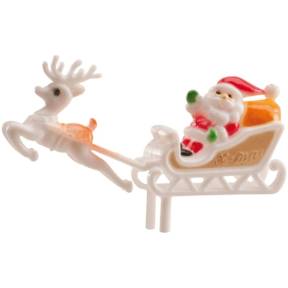 Decor necomestibil din plastic - MOS CRACIUN CU REN - 6 cm - Dekora - Anyta Cooking